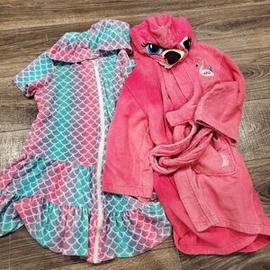 Swim Robe Set 2 Pieces Size 10-12 Girls Mermaid and Flamingo Swim Robe Set